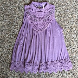 Xhilaration Detailed Lavender Tank Top